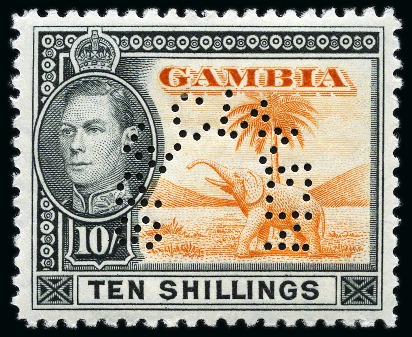 Stamp of Gambia 1938-63 KGV-QEII small mint group incl. 1938-46 Pictorials specimen set