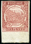 Stamp of Australia » New South Wales 1850 1d Dull Carmine on hard greyish or bluish paper, plate I re-engraved with clouds, position 21, unused without gum