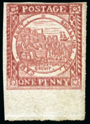 Stamp of Australia » New South Wales 1850 1d Dull Carmine on hard greyish or bluish paper, plate I re-engraved with clouds, position 21, unused without gum