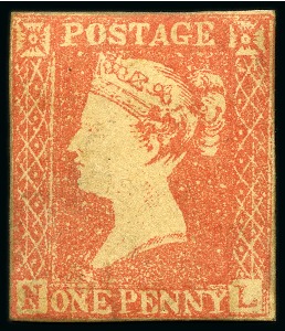 Stamp of Australia » New South Wales 1850 Alfred Clayton 'One Penny Black' Essay, composite photo-lithographic facsimile of the original essays