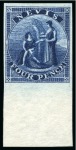 Stamp of St. Kitts-Nevis » Nevis 1861 Imperf. colour trials of the 1d, 4d, 6d and 1s in lower marginal singles on unwatermarked paper