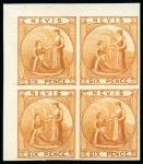 Stamp of St. Kitts-Nevis » Nevis 1861 Imperf. colour trials group