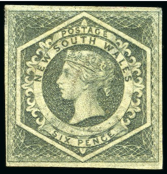 Stamp of Australia » New South Wales 1854-59 Diadem 6d olive grey, unused with part gum