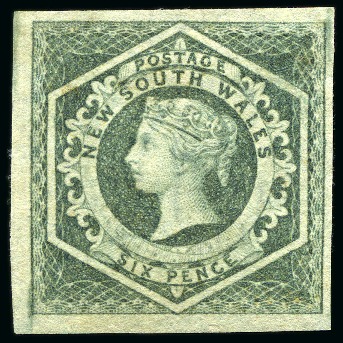 Stamp of Australia » New South Wales 1854-59 Diadem 6d greenish grey, unused without gum