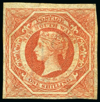 Stamp of Australia » New South Wales 1854-59 Diadem 1s pale red, unused without gum