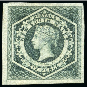 Stamp of Australia » New South Wales 1854-59 Diadem 6d greenish grey, unused without gum