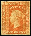 Stamp of Australia » New South Wales 1856-60 1d Orange-Vermilion, two singles, unused without gum