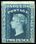 Stamp of Australia » New South Wales 1856-60 2d Deep Turquoise Blue, nine singles, unused with and without gum