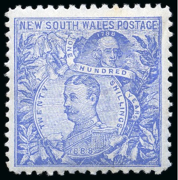Stamp of Australia » New South Wales 1905 Captain Philips 20s cobalt blue, perf.11 & perf.11x12, three mint singles