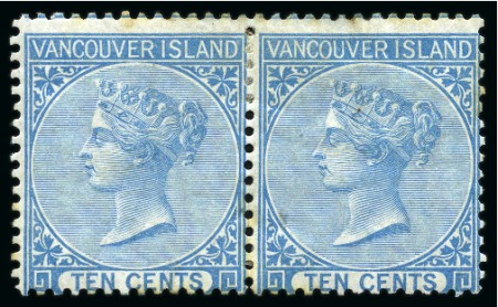 Stamp of Canada » British Columbia and Vancouver 1865 5c Rose and 10c Blue in mint pairs