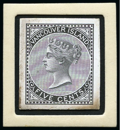 Stamp of Canada » British Columbia and Vancouver 1865 Die proofs in black on glazed card of the 5c and 10c