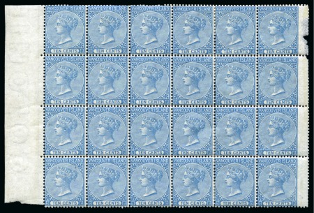 Stamp of Canada » British Columbia and Vancouver 1865 10c Blue with INVERTED WATERMARK in mint block of 24