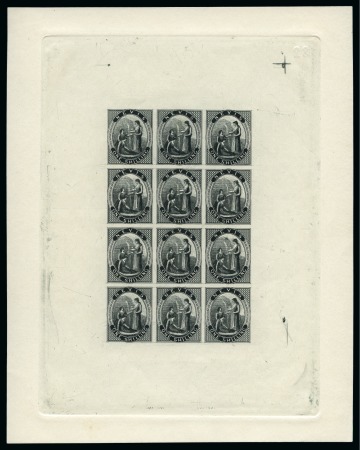 Stamp of St. Kitts-Nevis » Nevis 1861 1d, 4d, 6d and 1s, set of four sheetlets of 12, plate proofs in black reprinted by the Royal Philatelic Society in 1931