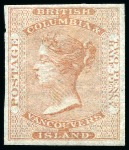 Stamp of Canada » British Columbia and Vancouver 1860 2 1/2d Pale Dull Red imperforate plate proof