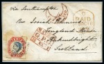 Stamp of India » 1854 Lithographs 1854-55 4a blue and red, 4th printing, head die III, frame die II, two covers each with single frankings (*)