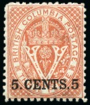 Stamp of Canada » British Columbia and Vancouver 1865-67 3d & 1867-71 perf. 12 1/2 5c to $1 mint/unused group