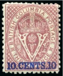 Stamp of Canada » British Columbia and Vancouver 1865-67 3d & 1867-71 perf. 12 1/2 5c to $1 mint/unused group