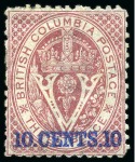Stamp of Canada » British Columbia and Vancouver 1865-67 3d & 1867-71 perf. 12 1/2 5c to $1 mint/unused group