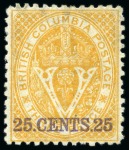 Stamp of Canada » British Columbia and Vancouver 1865-67 3d & 1867-71 perf. 12 1/2 5c to $1 mint/unused group