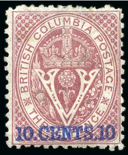 Stamp of Canada » British Columbia and Vancouver 1867-71 10c Lake perf.12 1/2 unused