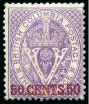 Stamp of Canada » British Columbia and Vancouver 1868-71 2c to $1 perf.14 mint/unused group