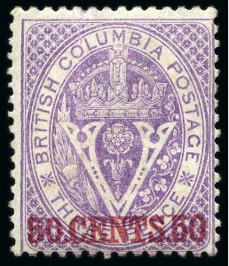 Stamp of Canada » British Columbia and Vancouver 1868-71 2c to $1 perf.14 mint/unused group