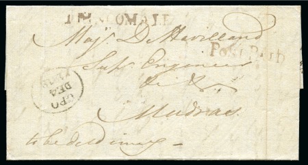 Stamp of India » Postal History 1815 Folded entire from Ceylon to Madras, bearing straight (*)