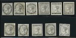 Stamp of India » 1855-1946 De La Rue and later Crown Colony Issues 1882-90 De La Rue complete set of 11 proofs in black (*)