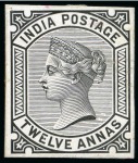 Stamp of India » 1855-1946 De La Rue and later Crown Colony Issues 1882-90 De La Rue complete set of 11 proofs in black (*)