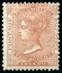 Stamp of Canada » British Columbia and Vancouver 1860-70 2 1/2d Rose, two examples with one mint part og and one unused
