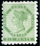 Stamp of Canada » Prince Edward Island 1861 2d Rose mint, 2d Rose-Carmine mint, 3d unused and 6d unused, plus 2d imperf