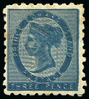 Stamp of Canada » Prince Edward Island 1861 3d Blue with DOUBLE PRINT variety, mint toned gum