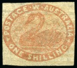 Stamp of Australia » Western Australia 1854 1s SALMON unused, just touching at left otherwise close to large margins, a very rare stamp (SG £25'000)