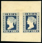 Stamp of India » 1854 Lithographs 1854-55 4a blue and red, 2nd printing, used vertical (*)