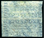 Stamp of Australia » Western Australia 1860-64 4d Blue showing pronounced offset on reverse, unused