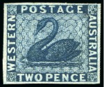 Stamp of Australia » Western Australia 1861 Colour trials group (5) on thin unwatermarked paper