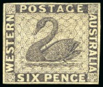 Stamp of Australia » Western Australia 1861 Colour trials group (5) on thin unwatermarked paper