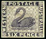 Stamp of Australia » Western Australia 1861 Colour trials group (5) on thin unwatermarked paper