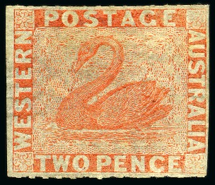 Stamp of Australia » Western Australia 1860-64 2d Dull Orange rouletted 7 1/2 to 14 unused