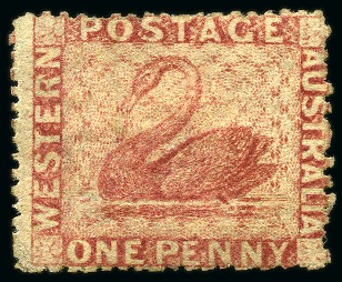 Stamp of Australia » Western Australia 1861 1d Rose intermediate perf.14-16 unused, fine