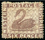 Stamp of Australia » Western Australia 1861 Issue group of unused to 1s (9)