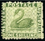 Stamp of Australia » Western Australia 1863-64 and 1864-79 Mint/unused group incl. 1863-64 1s sage-green (2)