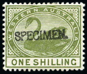 Stamp of Australia » Western Australia 1885-93 Wmk CA 1/2d to 1s SPECIMEN set