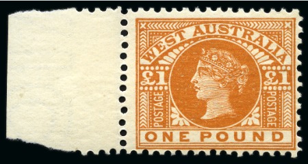 Stamp of Australia » Western Australia 1902-11 £1 Orange-Brown mint nh left marginal