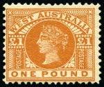 Stamp of Australia » Western Australia 1871-1912, Mint collection on stockcards, better items incl. two £1 brown-orange