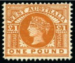 Stamp of Australia » Western Australia 1871-1912, Mint collection on stockcards, better items incl. two £1 brown-orange