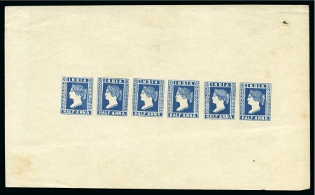 Stamp of India » 1854 Lithographs 1854 Tracing Essays: Group of eight essays neatly mounted (*)