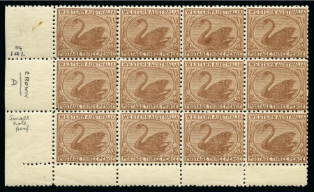 Stamp of Australia » Western Australia 1905-12 Issue collection of mint blocks (mostly blocks of 4) showing different perforations and shades