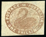 Stamp of Australia » Western Australia 1854-55 Selection incl. 1s pale brown pair, single and 1s grey-brown