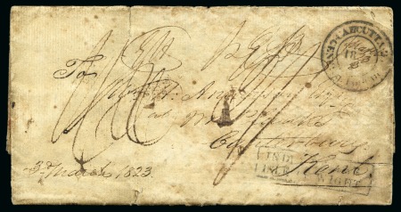 Stamp of India » Postal History 1823 Folded entire from Calcutta to Canterbury, Kent, *